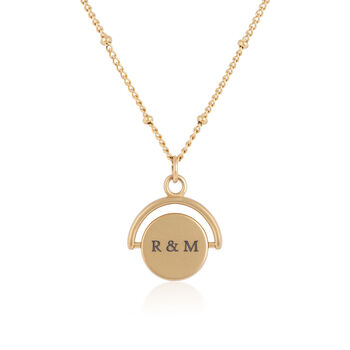 Spinning Disc Necklace With Double Engraving, 4 of 7