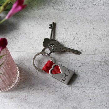 Personalised Heart Metal Keyring For Valentine's Day, 8 of 10