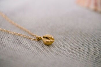 Tiny Cowrie Shell Necklace, 2 of 4