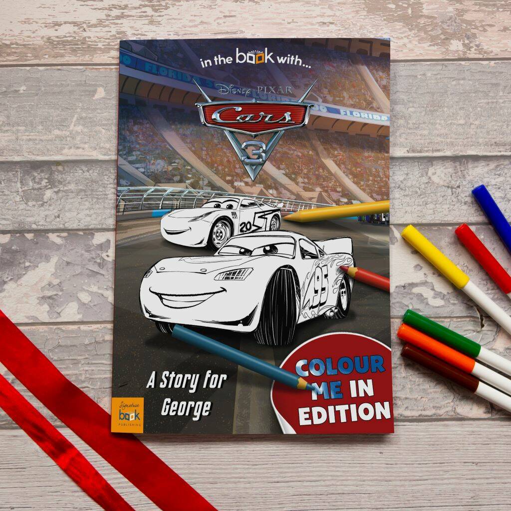 Personalised Disney Cars Three Colouring Book, 1 of 7