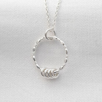 Sterling Silver 40th Birthday Circle Necklace, 2 of 10