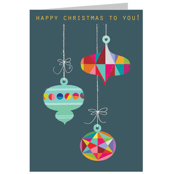 Christmas Baubles Greetings Card, 2 of 5
