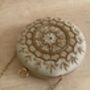 Ivory Round Handcrafted Mandala Design Clutch, thumbnail 6 of 8