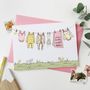 Personalised Pink New Baby Washing Line Card, thumbnail 1 of 1