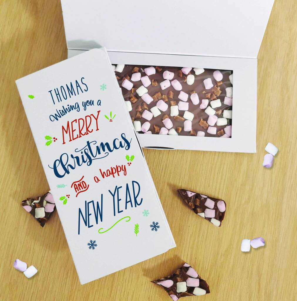 Christmas Personalised Chocolate Bars Christmas Card By British and Bespoke