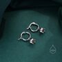 Sterling Slilver Lily Of The Valley Huggie Hoop Earrings, thumbnail 5 of 10