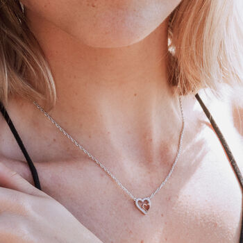 Emily And Ophelia Diamond Double Heart Necklace, 3 of 4