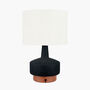 Black And Wood Effect Textured Ceramic Table Lamp, thumbnail 4 of 10