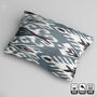 Grey Blue Traditional Ikat Cotton Cushion Cover, thumbnail 3 of 7