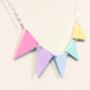 Pastel Bunting Necklace In Acrylic With Silver Plated Chain, thumbnail 4 of 7