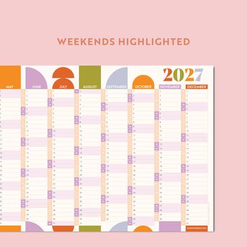 2027 Year Wall Planner | Landscape | Geometric Citrus Splash, 2 of 5