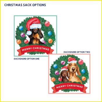 Personalised Dachshund Puppy Dog Christmas Sack, 7 of 8