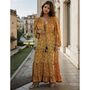 'Goldie' Black And Mustard Maxi Dress, thumbnail 1 of 5
