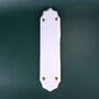 G Decor Classic White Ceramic Door Finger Plate Traditional Push Plate With Brass Fixings, thumbnail 4 of 4