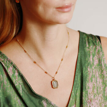 Vintage Birth Flower Floral Frame Necklace, 2 of 6