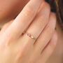 Slender 18ct Gold Plated Rainbow Stone Ring, thumbnail 1 of 7