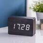 Brick Black Click Clock White LED, thumbnail 2 of 7