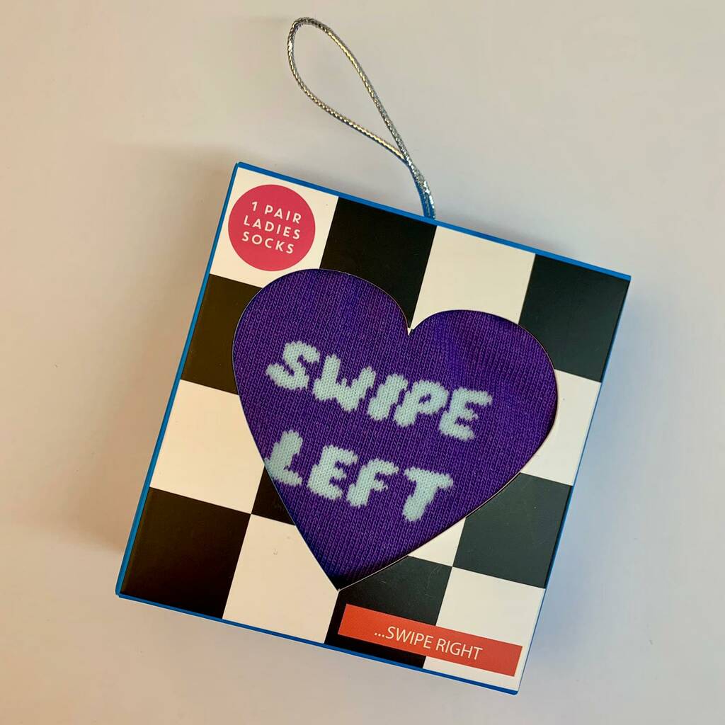 Swipe Left Swipe Right Socks In A Gift Box, 1 of 2