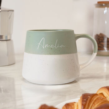 Personalised Sage Green Ceramic Mug, 2 of 4