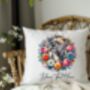 Personalised Staffordshire Bull Terrier Summer Floral Dog Wreath Cushion And Mug Bundle, thumbnail 4 of 4