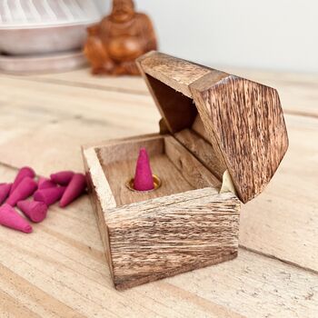 Wooden Incense Cone Box Ash Catcher Incense Burner, 5 of 6