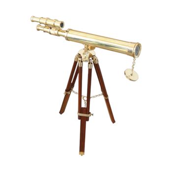 Custom 23 Inch Brass Double Barrel Telescope Tripod, 6 of 8