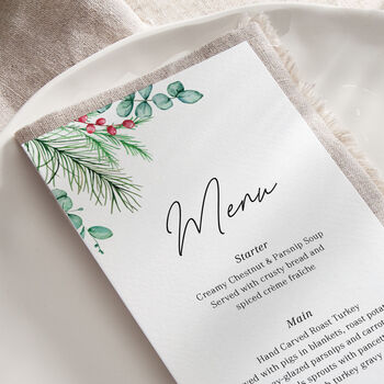 Festive Christmas Dinner Menu Cards, 2 of 2