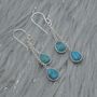 Turquoise Dangle Silver/Gold Earrings, thumbnail 7 of 8