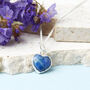 Healing Sapphire Heart Gemstone Silver Necklace, thumbnail 2 of 10