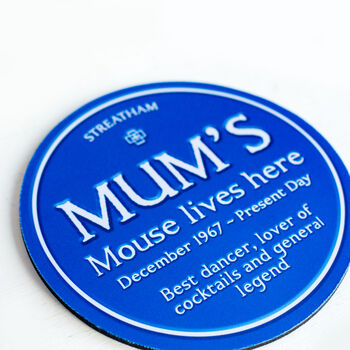Personalised Blue Plaque Mouse Mat For Mum, 5 of 5
