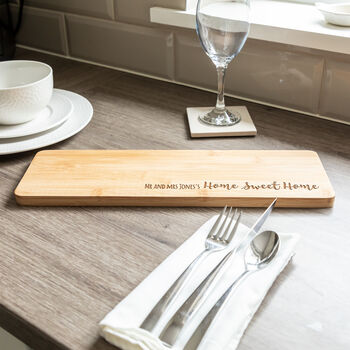 Personalised Home Sweet Home Bamboo Serving Board, 2 of 5
