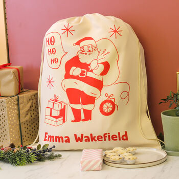 Personalised Red Santa Sack Gift For Kids Christmas Day, 2 of 4