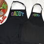 Unisex Varsity Parent And Child Aprons With Colour Print, thumbnail 1 of 3