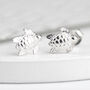 Sterling Silver Tiny Turtle Stud Earrings, thumbnail 2 of 6