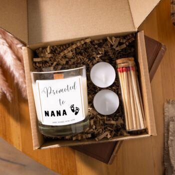 Promoted To Nana Funny Pregnancy Announcement Candle Gift, 2 of 4