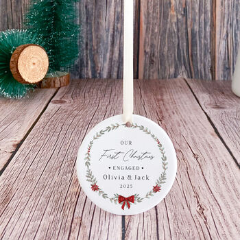 Personalised Our First Christmas Engaged Gift Ornament, 5 of 7