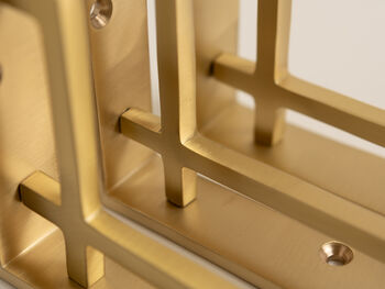 Satin Brass Art Deco Solid Brass Brackets, 5 of 8