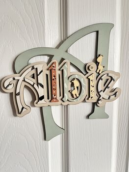 Flower Name Sign Girls Personalised Door Sign Wooden, 8 of 12