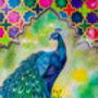 Peacock Illustrated Print, Outdoor Wall Decor, thumbnail 8 of 10