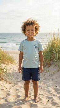 Sammy Sage Dinosaur Embroidered T Shirt, 8 of 8