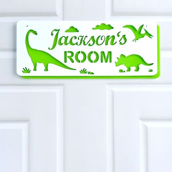 Personalised Dinosaur Children's Name Door Plaque, 5 of 11
