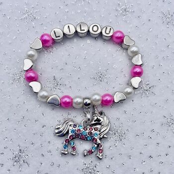 Personalised Unicorn Charm Bracelet, 3 of 12