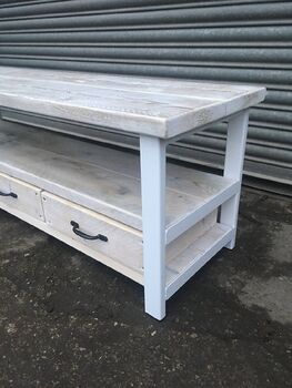 Industrial Reclaimed Tv Unit With Drawers White 331, 3 of 4