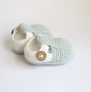 Hand Crochet T Bar Baby Shoes, 2 of 3