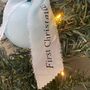 Personalised First Christmas Tree Bauble With Personalised Bow, thumbnail 4 of 6