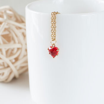Tiny Red Heart Necklace, 5 of 9