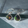 Black Opal October Birthstone Rose/Gold Plated Earrings, thumbnail 6 of 9