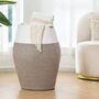 White And Brown Clothes Storage Hamper Laundry Basket, thumbnail 2 of 7