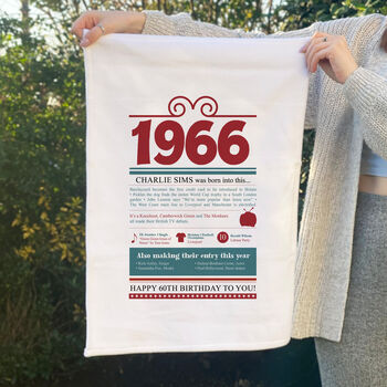 Personalised 60th Birthday Gift Microfibre Tea Towel, 3 of 9