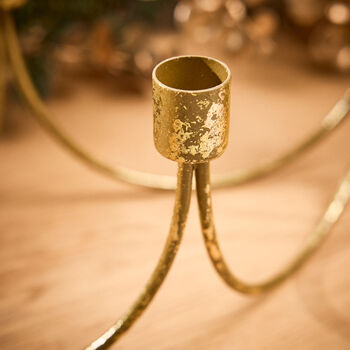 Gold Wave Candle Holder Centrepiece, 3 of 4
